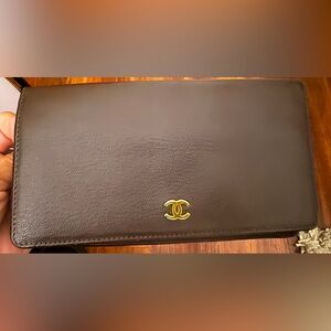 CHANEL LONG CHOCOLATE BROWN WALLET